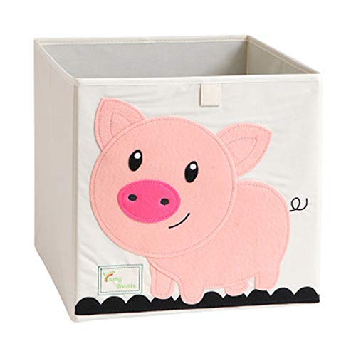 Preisvergleich Produktbild Cartoon Aufbewahrungswürfel Leinwand faltbare Spielzeug Aufbewahrungsbox für Kinder (Schwein)