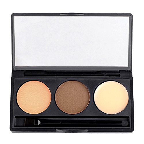 VALUE MAKERS® Eyebrow Kit, 2X Augenbrauen-Puder und 1X Wachs, 3er Pack,4X Augenbrauen Schablonen - 6