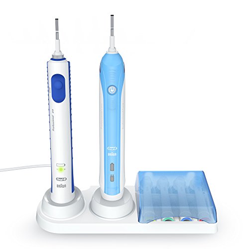 Zahnbürstenhalter für Oral-B Elektrozahnbürsten Poketech Oral B Ständer für 4 Aufsteckbürsten, Ladegerät & Elektrische Zahnbürsten - 4