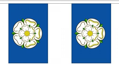 FlagtexYorkshire New Rectangle Bunting Premium Fabric Bunting For Indoor and Outdoor Use (3m (10 Flags))
