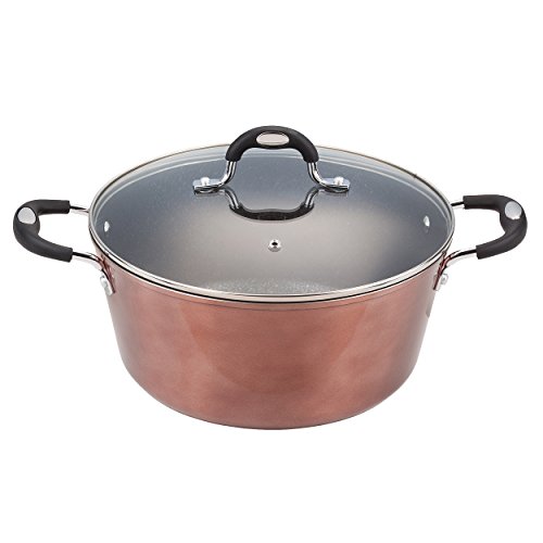 San Ignacio Q2371 Poêle avec Couvercle, Aluminium forgé, cuivre, 28 cm, 28 cm