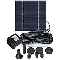 XiZiMi Solar Brunnen Wasserpumpe Sonnenkollektor Bürstenloser Motor Springbrunnen für Vogelbad, Fischbecken, Kleinen…