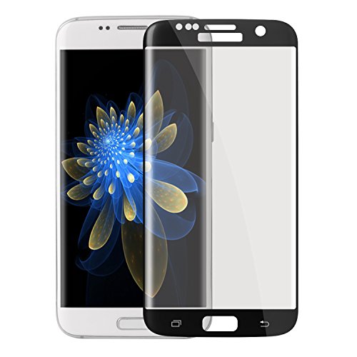 Galaxy S6 Edge Panzerglasfolie, ZXK CO 9H Hartglas Tempered Glass 3D Curved Screen Protector Full Coverage Hartglas Schutzfolie für Samsung Galaxy S6 Edge 100% durchsichtiger Panzerglas Screen Protector 3D Touch - Rahmen Schwarz