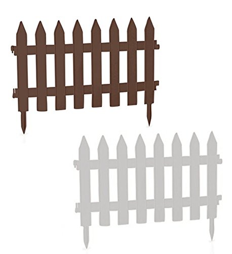 Garten Zierzaun Dekozaun Beeteinfassung Gartenzaun 3,2m (Braun)