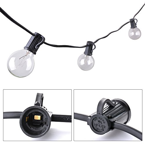Sunix® 7,62m Globe Schnur Lichter, Globe String Licht mit 25 G40 Lampen, Innen- und Außen Deko Glühbirne warmweiß für Weihnachten, Hochzeit, Party, Garten, Haus, Innen, Außen - 5