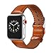Produktbild Creyer Apple Watch 42mm Lederarmband, Leder Ersatz 42mm Apple Watch Wrist Strap Band Uhrenarmband mit Edelstahlschließe für iwatch 42mm Series 3/2 / 1 - Hellbraun