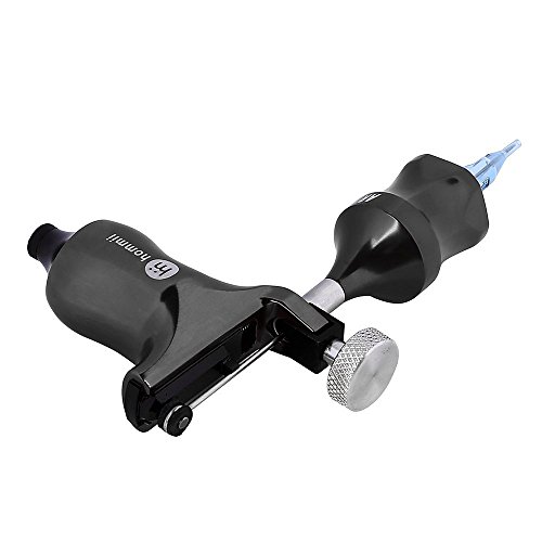 Hommii 2-In-1 Pro. Rotary Tattoo Machine Tattoomaschine Tätowierung Maschine Gun Kits für Körper Kunst Ausrüstung, Geräuscharm, 3.5 mm Hublänge, Raum Aluminium,Unibody, 7-10 V, +50 Stk. Blaue Sterile Einweg Tattoonadeln Tätowiernadeln Tattoospitze Cartridges 1,3,5,7,9 RL - 3