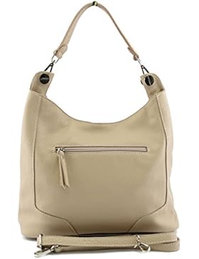 Schultertasche Aus Echtem Leder Farbe Rosa Champagne - Italienische Lederwaren - Damentasche