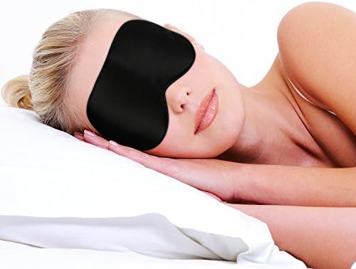 Eye Mask for Sleeping, RebirthTree Blackout Sleep Mask with Earplugs and Adjustable Strap, 100% Natural Silk Ultra Soft Skin-Friendly Blindfold Eye Cover for Men, Women and Kids