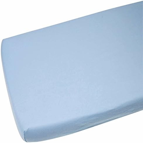 2 x Moses Basket 100% Cotton Soft Jersey Fitted Sheets (Blue)