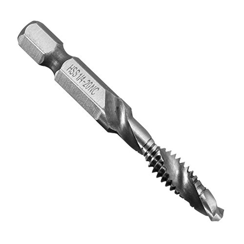 Fortag 6 tlg 1/4″ HSS Sechskanntschaft Kombigewindebohrer Bitsatz Kombigewindebohrersatz Kombi-Gewindebohrer Kombi Gewindebohrer Handgewindebohrer Maschinengewindebohrer Senker Werkzeuge Bohrer-Bit Set - 5