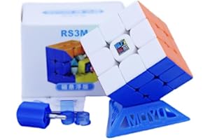 AIGIDUSANSU Moyu RS3M 2021 Maglev, 3x3x3 Speed Cube magnétique, Cube de Vitesse Professionnel sans Autocollants, Casse-tête tournant, Jouet d'apprentissage et Cadeau.