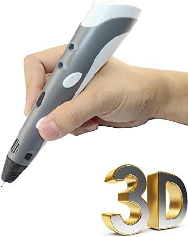 Mircomake 3D Printing Pen for 3D Scribbler Printing, Drawing, Doodle Model Making and 3D Modeling with free 1.75mm PLA Filament (Grey)