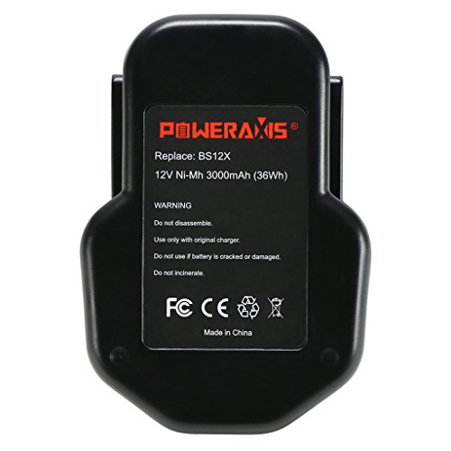 POWERAXIS 12V 3000mAh Ni-MH Ersatzakku für AEG BS 12 X, B12, BF12, BX12, MX12, M1230, B1215, B1220, B1214, MXM12, YTB001, 4932353639 - 2