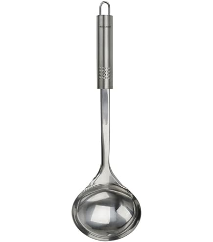 2 stuks roestvrijstalen zilver soeplepel, 20 cm sauslepel, soeplepel, serveerlepel voor soepen en stoofschotels, vaatwasmachinebestendig