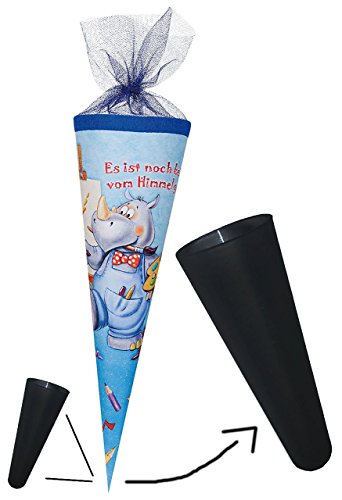 stabile Spitze – Schultüten – “ SCHWARZ “ – aus Kunststoff / für die Schultüte – für die fertige Zuckertüte oder Bastelset´s – ECKIG – Schulanfang Schultütenspitze – Kunststoffspitze - 2