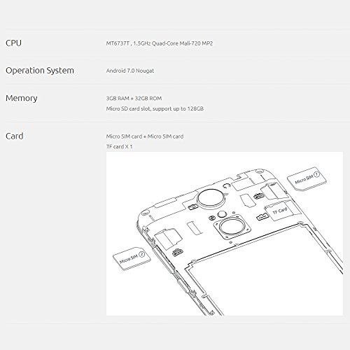 Cubot Note Plus 4G-LTE Smartphone 5.2 Zoll Android 7.0, Quad-Core 3GB Ram+32GB ROM, 16MP + 16MP Kamera, Fingerabdrucksensor Benachrichtigungs-LED, Dual Sim ohne Vertrag Handy