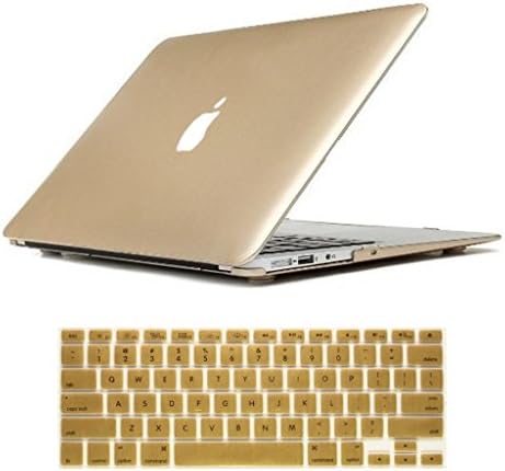 iNeway 3 in 1 set Matte Surface Crystal Rubberized Hard Shell Case cover protector for Apple Macbook Air 13.3" (A1466 &amp; A1369) iNeway&amp; Keyboard Cover(fit for USA model) &amp;HD Screen protector,13.3" Air,US set-NC-Champagne