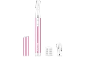 Verbesserter Augenbrauen-Trimmer, Funstant Präzision Gesichtshaarschneider für Frauen, batteriebetrieben, elektrischer Augenbrauenrasierer mit Kamm, kein Ziehen, schmerzlos, für Gesicht, Kinnhals