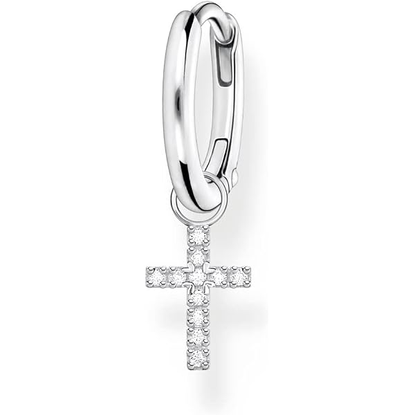 Thomas Sabo Orecchini A Cerchio Donna – Serpente E Spada In Argento 925 Annerito Con Zirconi – 35x8 Mm – CR713-643-11
