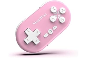 ShanWan Mini controller di gioco wireless Bluetooth per Switch, Windows, Android, iOS e PS 4 (rosa)