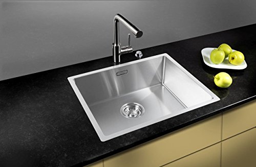 Luxus Edelstahlspüle, Edelstahlbecken, Spüle, Küchenspüle mit Hygieneradius, 500x400x185mm
