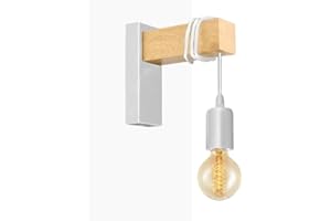 B·LED BARCELONA LED BarcelonaLED Applique murale en bois naturel avec douille E27 Style rétro nordique pour couloir chambre à coucher salon