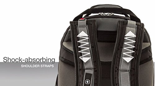 Freecom Wenger 600635 Synergy 16  Laptop-Rucksack  gepolsterte Laptopfach mit iPad Tablet eReader Tasche in schwarz grau  26 Liter 