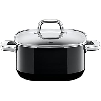 Silit Quadro Black Kochtopf quadratisch mit Glasdeckel 16