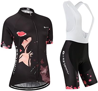(3D pad)(Type:Set(White Bib) size:M) vest Sleeve Cycling Women Jersey windbreaker Jerseys Short breathable Fashion performance perspiration