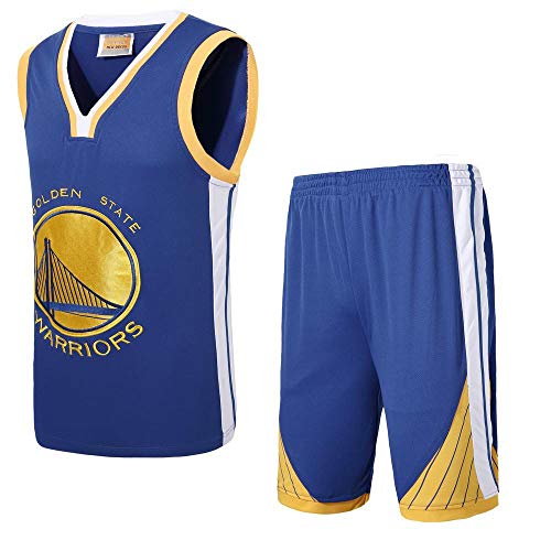 LHDDD NBA Baloncesto Uniformes Jersey de Talla Grande de los Guerreros, Bordado Artesanal, Jersey de Bricolaje Sudadera Transpirable Blue-XXXXXL