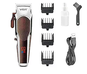 VGR V-189 Digital Display Professional Cordless Hair Clippers Electric Hair Cutter Machine Kit Rechargeable Wireless Hair Grooming Trimmers Set, Rechargeable Li-ion Battery 2200mAh 180 minutes Runtime