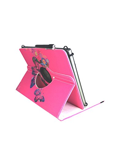 Tablet Tasche für Lenovo TAB3 10 Business TB3-X70L Schutz Hülle Etui Case + Touch Pen – 10.1 Zoll Schmetterling Pink 360_ - 2