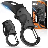 ZOOI Multipurpose Knife with Carabiner Clip, Original Gifts for Men | Christmas for Men, Knife Keyring, Folding Knife, Advent