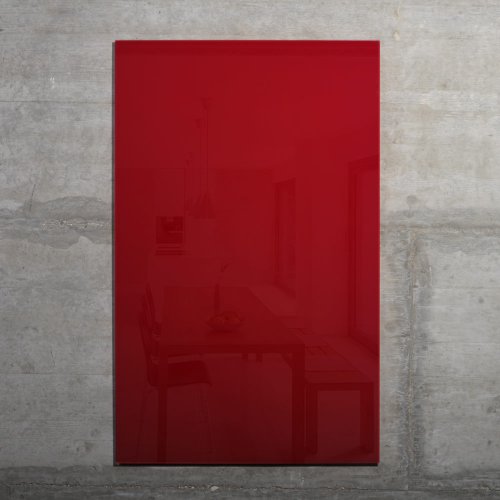 Glas Magnettafel / Magnetboard MAX 50×30 cm rot inkl. 5 Magnete, Glasmagnettafel / Magnetwand / Memoboard - 2