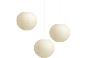 Matissa Confezione da 3 paralumi per lanterne di carta, per feste, compleanni, baby shower, matrimoni, feste, decorazioni (avorio/crema, 6" (15 cm))