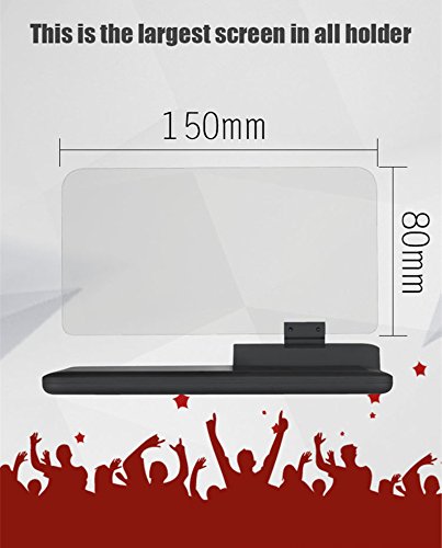 Safego-Universal-Car-Phone-GPS-HUD-Bracket-Image-Reflector-Head-Up-Display-Reflection-Projector-Phone-Car-Mount-Holder-Cradle-Mobile-Navigation-Compatible-with-6-Smartphones