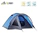 Produktbild Semoo Familienzelt, Wasserdicht, 3-4 Personen, für 4 Jahreszeiten, 310 cm x 240 cm x 130 cm, D-Eingang, mit Moskitonetz, mit Tragetasche
