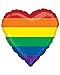 Produktbild Gay Pride Regenbogen Folien Herzballon - 46 cm für Helium & Luft