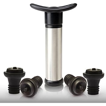 Vacu Vin Wine Saver Vacuum Pump Kit – Includes 1 Pump & 3 Stoppers To Keep Wine Fresh