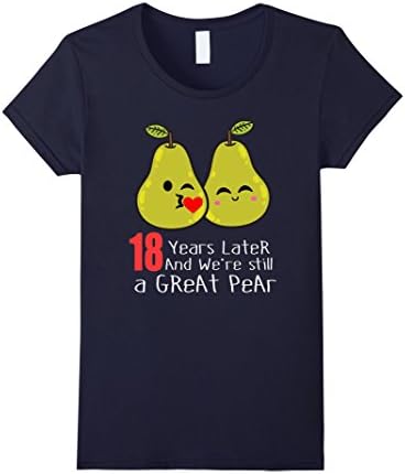 Women's 18th Wedding Anniversary Shirt Gifts Funny Couples T-shirt Large Navy