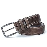 Es un estilo clásico simple, diseñado para jeans y ropa informal, cinturón de cuero 100% genuino para hombres., Parte superior Cinturón Verde 120 Borwn Aficionados Planchar Botón Graso Motocicleta De punto, Antiguo 7 43-71Inch 11 Alérgico Emergencia 43 "-63" Dos Tejidas a mano Regalos Táctica