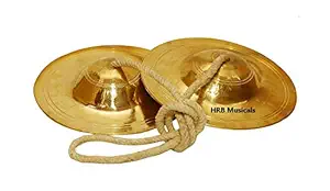 HRB MUSICALS BASS MANJEERA Handmade Percussion Instrument - Hand Cymbals Manjira Pair - Indian Musical Instrument