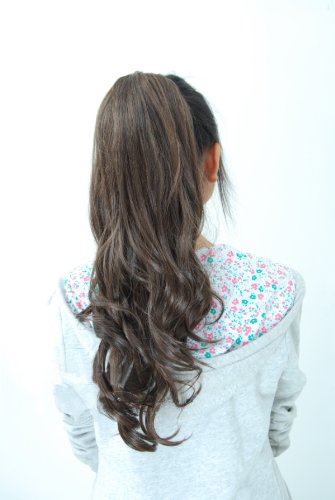 Clip in Hair Extension Ponytail Curly Wavy Dark brown/auburn 2/33