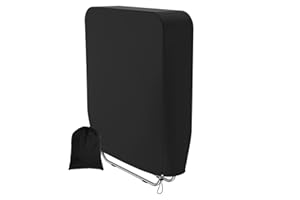 JTWEB Outdoor Folding Reclining Chair Cover Black Waterproof 190T Oxford Fabric Folding Patio Garden Sunbed Sun Lounger Cover Furniture Protector with Storage Bag 93 x 82CM