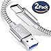 Produktbild USB C Kabel auf USB 3.0 Snowkids [2 Stück] 2m USB Type C Ladekabel,Nylon Type C kabel für Samsung Galaxy S9 S8 Plus,Note9 note8 A5 A3 2017, LG G5 G6, Huawei P9 P10, Sony Xperia XZ Xa1 Z5(Silver))