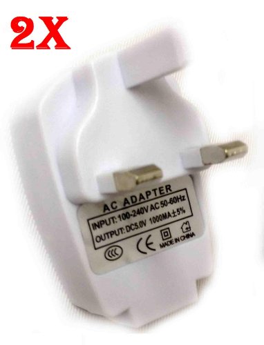 Pack Of 2 USB Mains Charger / UK Wall Plug Compatible with iPhone 3GS iPhone 3, iPhone 4s , iPhone 4, iPhone 4GS iPod Nano / Shuffle / Classic / Mini All models- High Grade Premium Quality