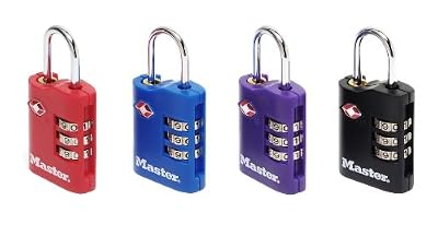 Master Lock Lot de 2 Cadenas à combinaison pour bagage et valise, cadenas agréé TSA (norme des douanes USA)