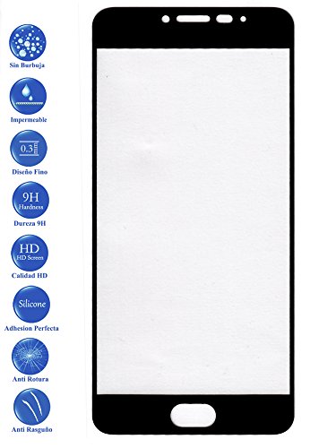 Todotumovil Protector de Pantalla Cristal Templado Completo 3D para Meizu M3 Note Negro