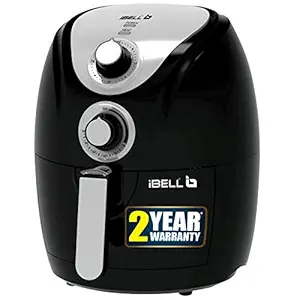 iBELL AF23BS1 2.3 Litre 1200W Crispy Air Fryer with Smart Rapid Air Technology, Timer Function & Fully Adjustable Temperature Control(Black)